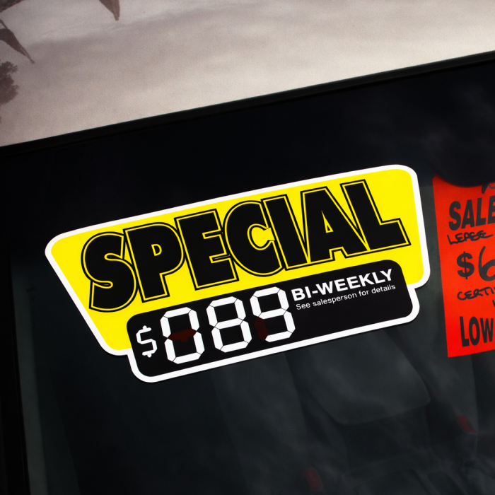Vinyl Windshield Pricer Decals