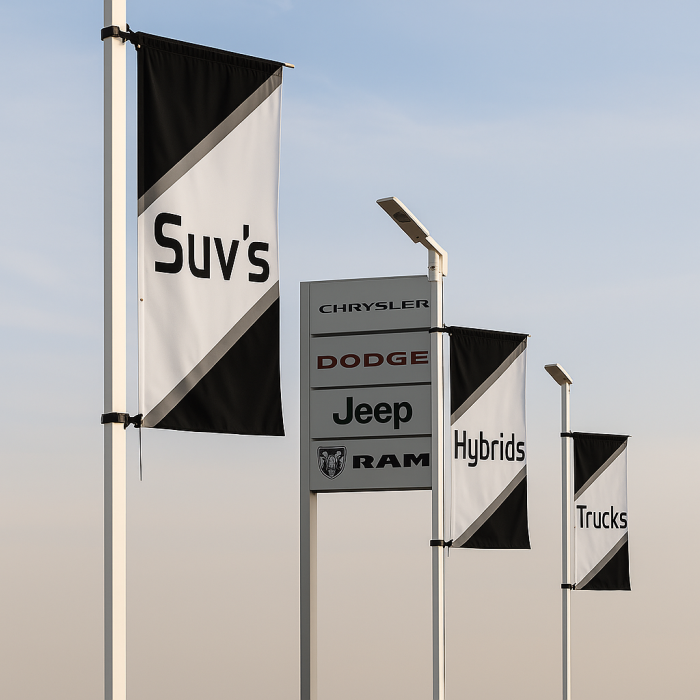 Black Duro-Color Sublimated Flags | Fade Resistant Nylon Flags