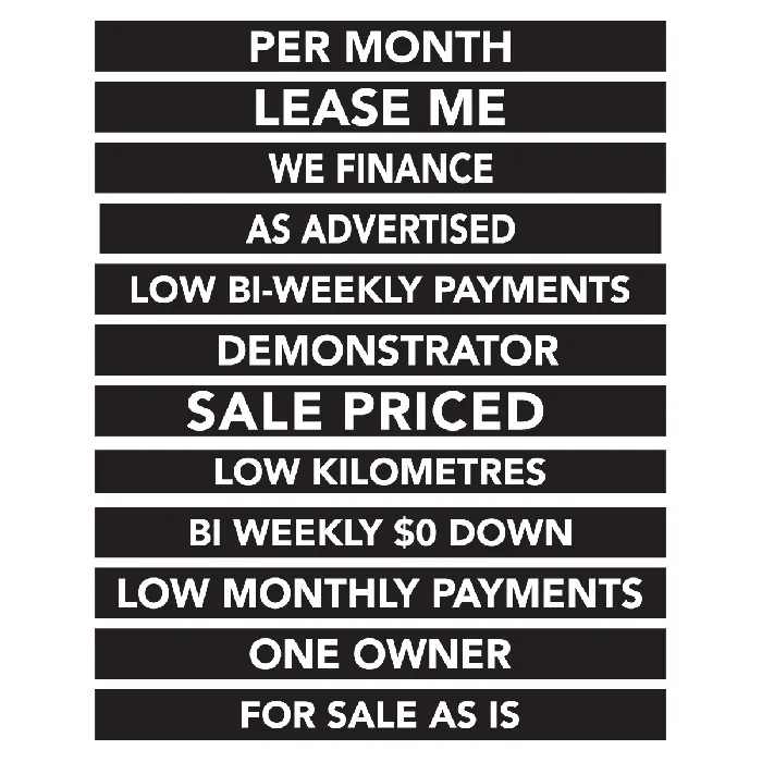 EZ Windshield | Pricing Slogan Decals (5 Pack) 
