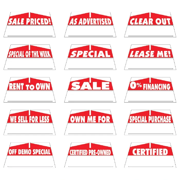 Windshield Pricing Kits | Coroplast Display Signs