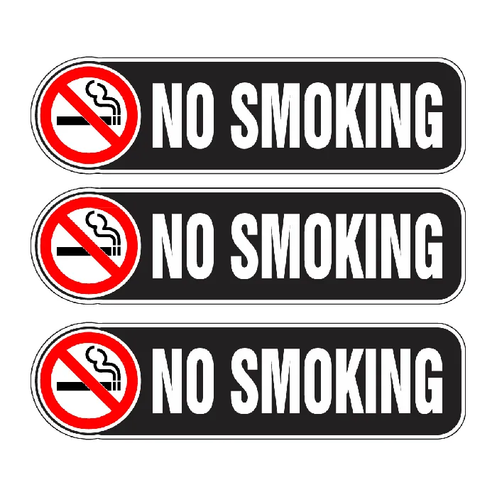 No Smoking Decals - 3" x 8"