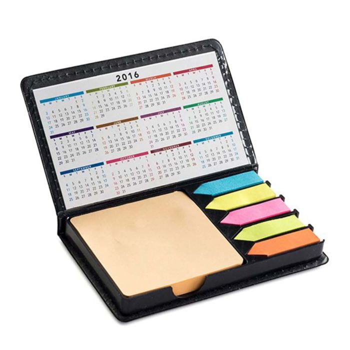 Album de Notes Collantes en Similicuir - 1 Bloc-Notes Collant + 5 Languettes de Notes