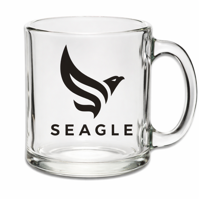 Clear Glass Coffee Mugs | 13 oz Custom Printed Mugs