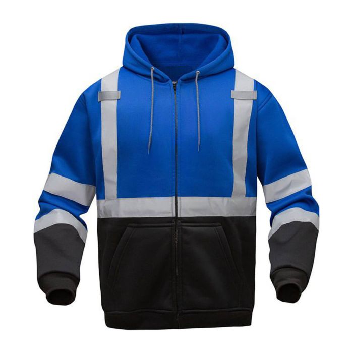 Hi Vis Two Tone Blue Zippered Hoodie