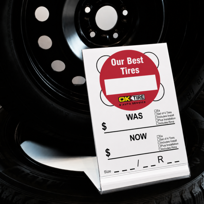 Custom - Tire Pricing Cards | Dealership Tire Display Tags