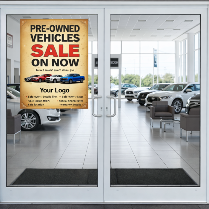 Pre-Owned Vehicle Sale Wall Poster (Paper or Decal)