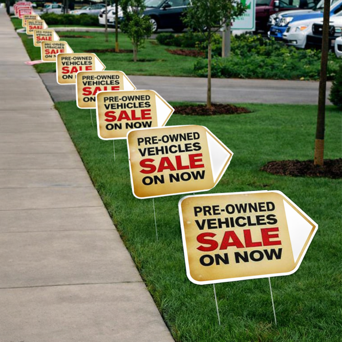 Pre-Owned Vehicle Sale Lawn Sign