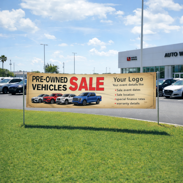 Pre-Owned Vehicle Sale Vinyl Banner