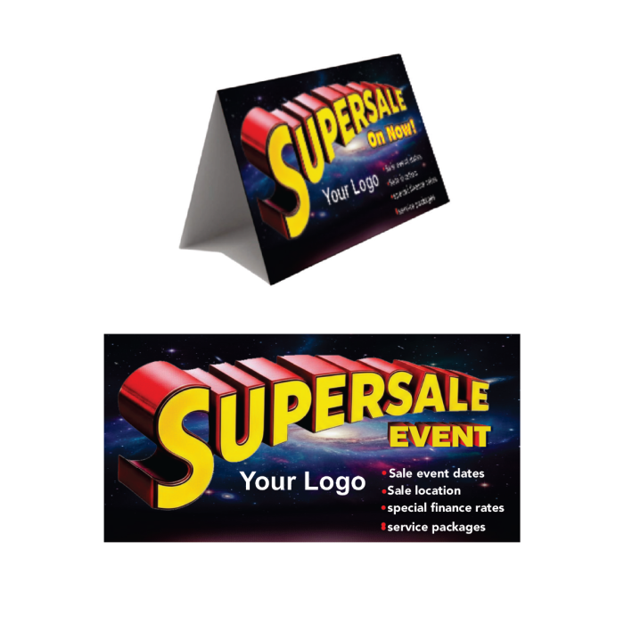 Supersale Event Tent Cards