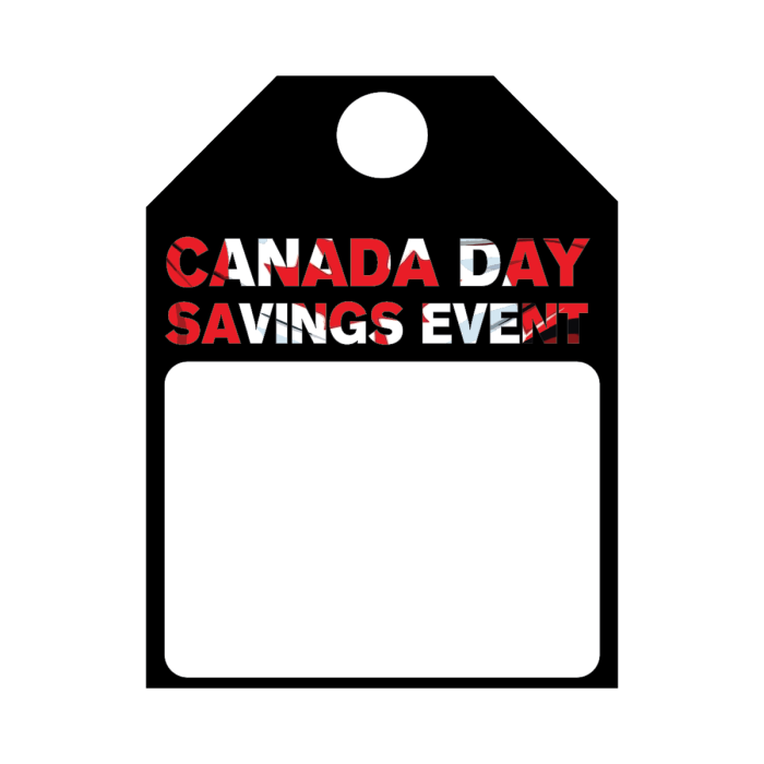 Canada Day Savings Event Paper Mirror Tags