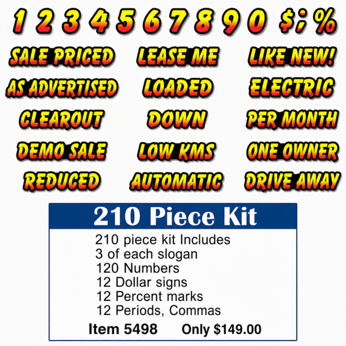 SunSplash Slogan & Number | Peel N' Stick 210 pc. Decal Kit 