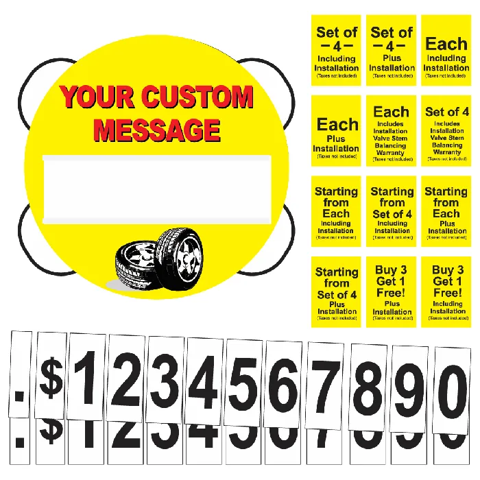Custom Imprinted Tire Pricing Kit