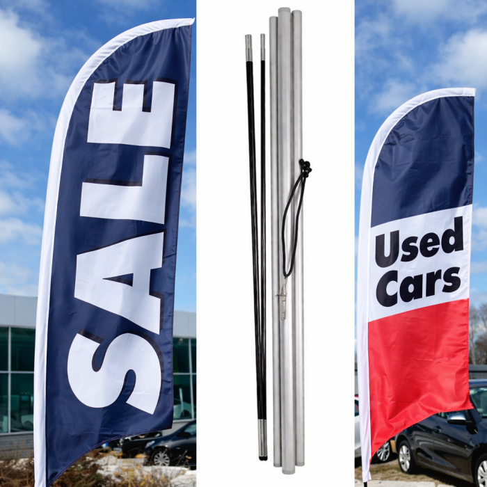 12' Aluminum Fiberglass Pole for Blade Flags | Durable Pole