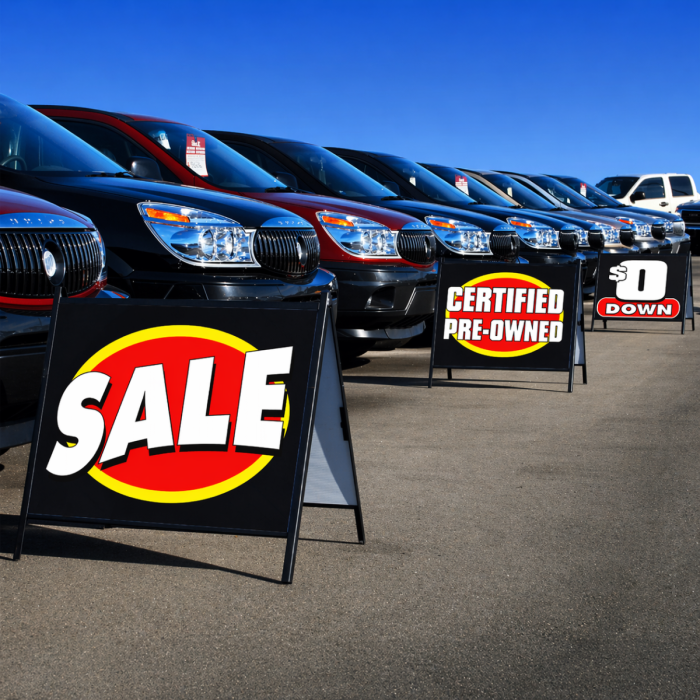 Quickie Auto Signs | Coroplast Car Lot Signs - Black