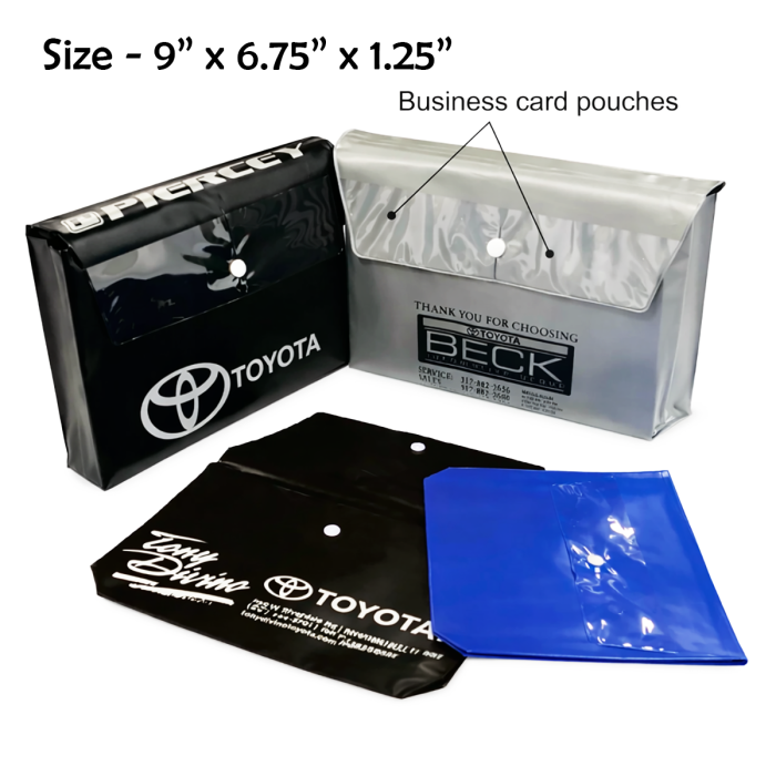 Vinyl Document Folders with Gusset for Thick Books up to 9'' x 6.75'' x 1.25''