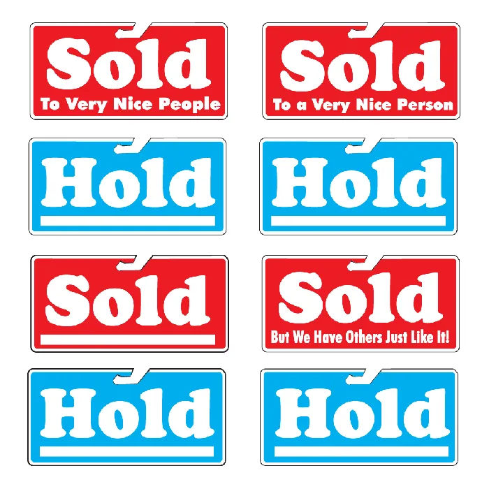 Hold & Sold Rearview Mirror Hanger Signs