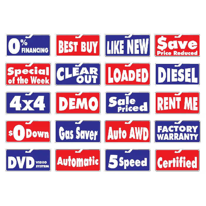 Coroplast Red or Blue Mirror Hanger Signs