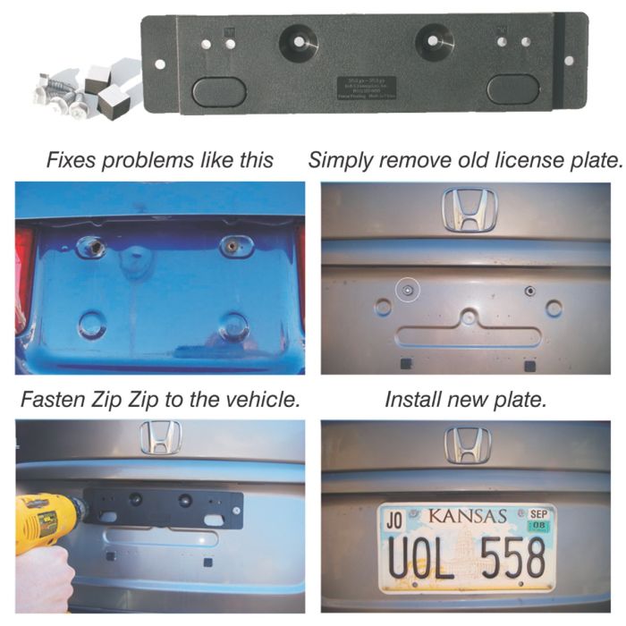 Zip Zip Fastening System for License Plates – Easy Bolt-Free Mounting