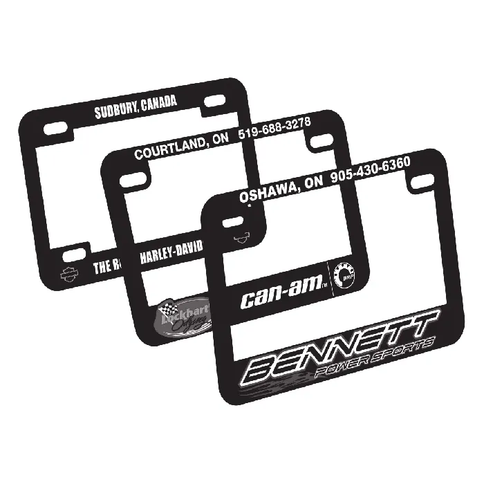Custom Raised Print Motorcycle Plate Frames