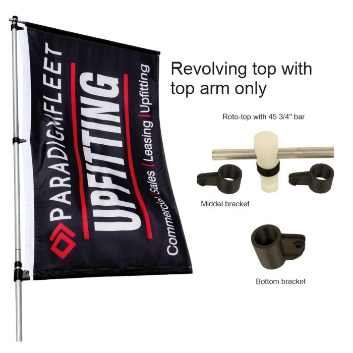 Revolving Top & Bottom Arm | 360° Flag Pole Arm System