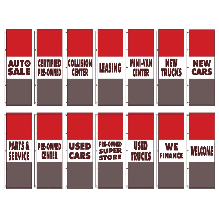 Red & Blue Tri-Panel Flags