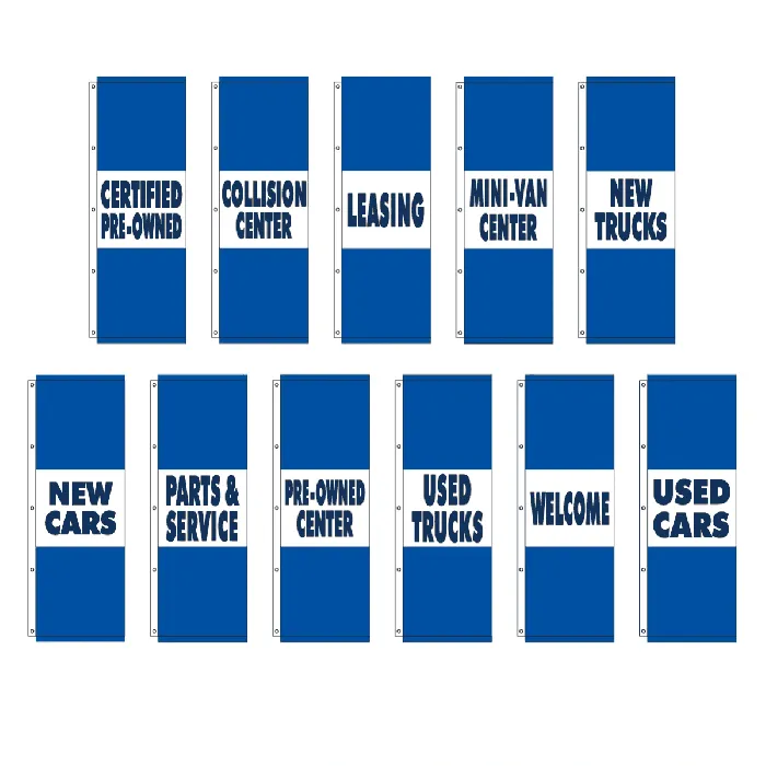 Blue Tri-Panel Flags