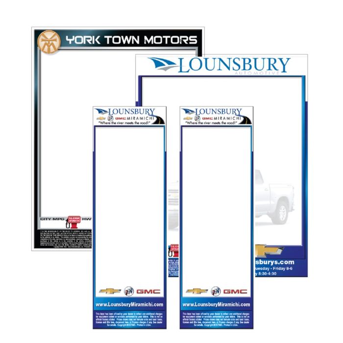 Custom Vehicle Option Sheets