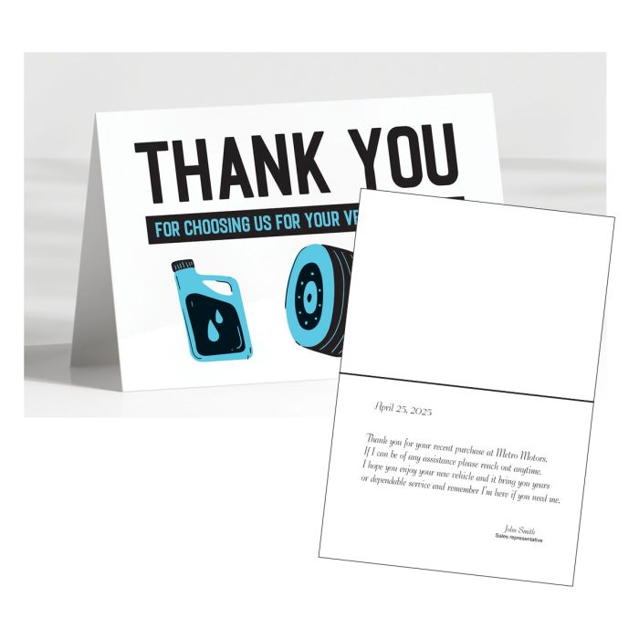 Dealership Thank You Cards | Custom Printed Customer Cards