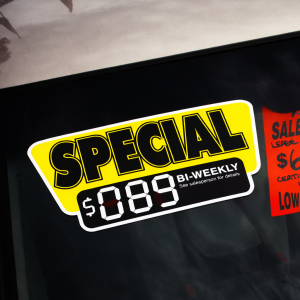 Vinyl Windshield Pricer Decals