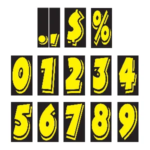 Sticky Back Number Decals (10 Pack) | High-Visibility Auto Lot Numbers