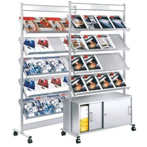 Brochure Display Rack with Shelves