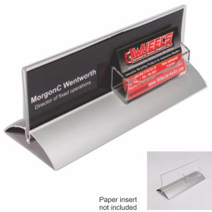 Desktop Name Display with Business Card Holder