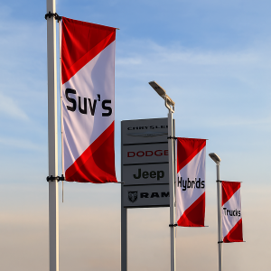 Red Duro-Color Sublimated Flags | Fade Resistant Nylon Flags