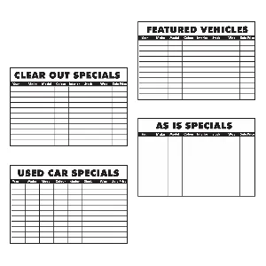 Showroom Dry Erase Specials Boards