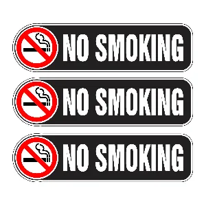 No Smoking Decals - 3" x 8"