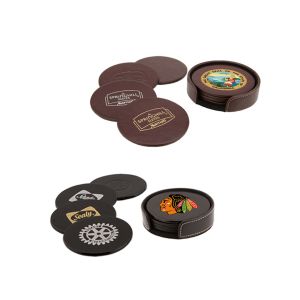 Tuscan Style Leather Coasters