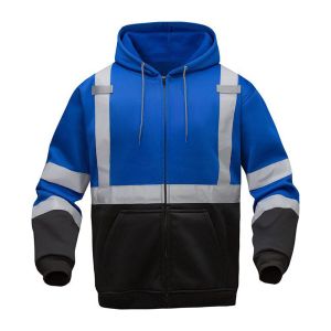Hi Vis Two Tone Blue Zippered Hoodie