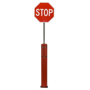 Bollard with Stop Sign (for Concrete Installation)