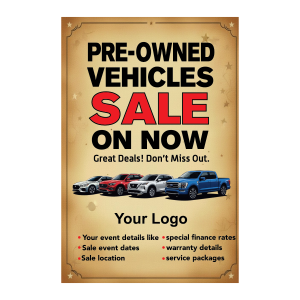 Pre-Owned Vehicle Sale Back to Back Pole Sign