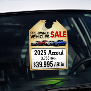 Pre-Owned Vehicle Sale Paper Mirror Tags
