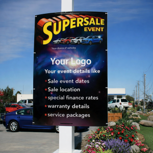 Supersale Event Back to Back Pole Sign