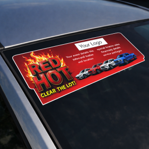 Red Hot Clear the Lot Windshield Decal | Sale Event Items