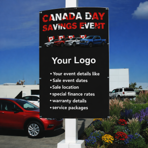 Canada Day Savings Event Back to Back Pole Sign