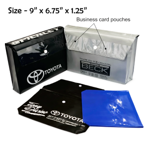 Vinyl Document Folders with Gusset for Thick Books up to 9'' x 6.75'' x 1.25''
