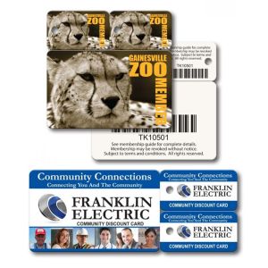 Customer Membership or Loyalty Cards with 2 Break Away Key Tags