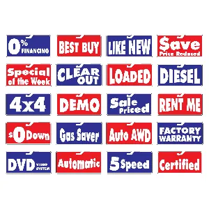 Coroplast Red or Blue Mirror Hanger Signs