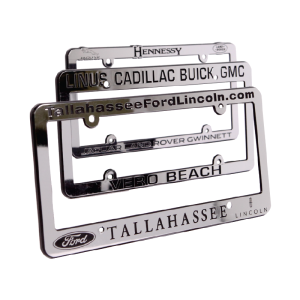 Chrome Face Plastic License Plate Frames