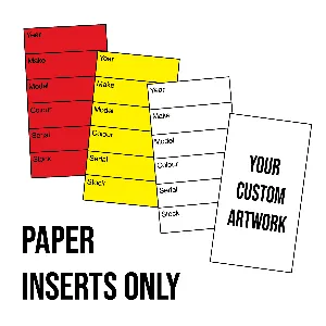 Custom Paper Inserts for Soft Clear Plastic Key Tags (Tags not Included)