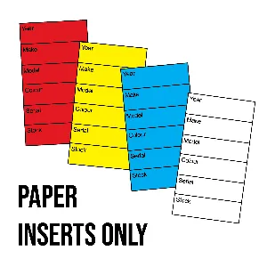 Paper Inserts for Soft Clear Plastic Key Tags (Tags not Included)