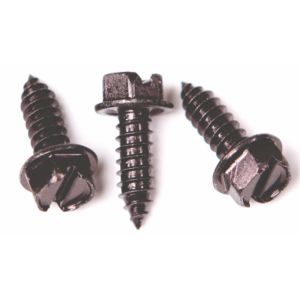 Licence Plate Screws - Slotted Hex (Black)